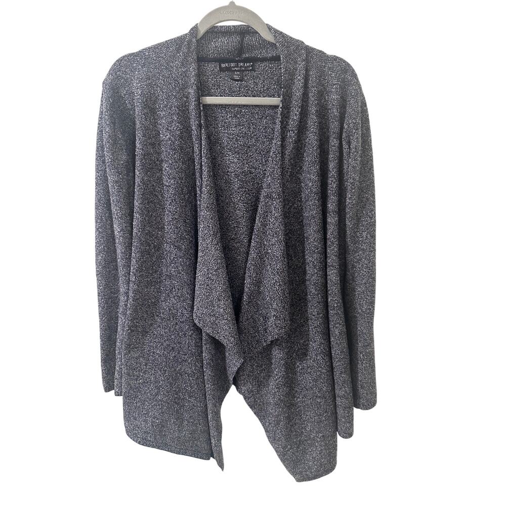 Barefoot Dreams Calypso Wrap Cardigan Bamboo Chic Lite Style 436 Navy White, S/M